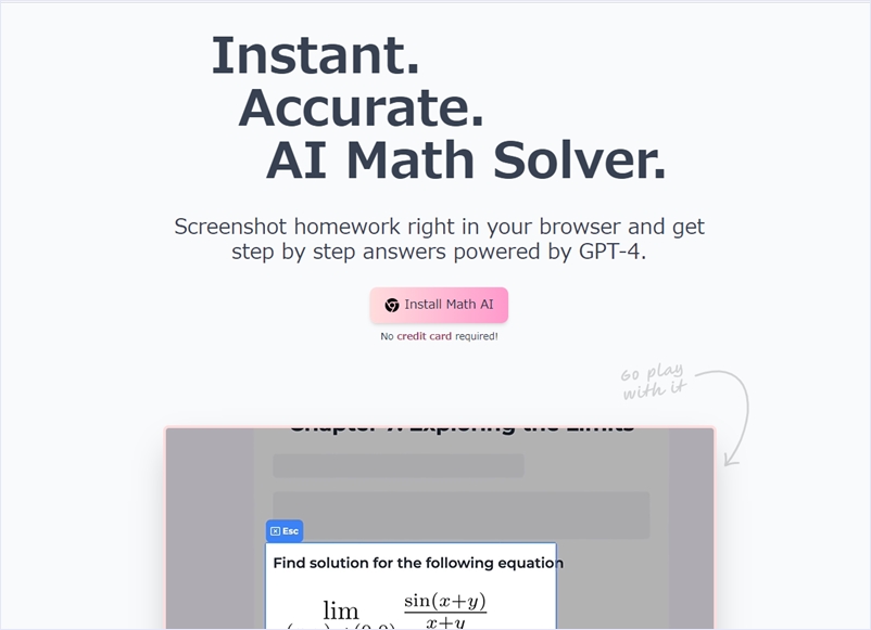 ブラウザで表示できる様々な数式をキャプチャしてその場でAIが回答し、解説もしてくれるブラウザ拡張・「Math AI」