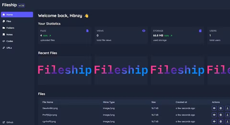 便利な機能を備えたオープンソースのセルフホスト画像アップローダー・「Fileship」