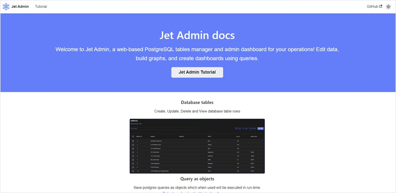 WebベースのPostgreSQLテーブルマネージャーと管理ダッシュボードを提供する為のOSS・「Jet Admin」