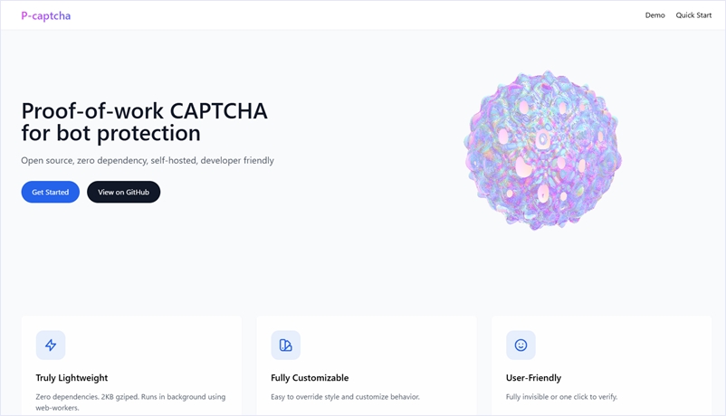 Proof of workを使用した軽量でオープンソースなCAPTCHAソリューション・「P-Captcha」