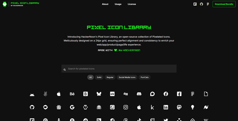 オープンソースのピクセルアートなアイコンライブラリ・「Pixel Icon Library」