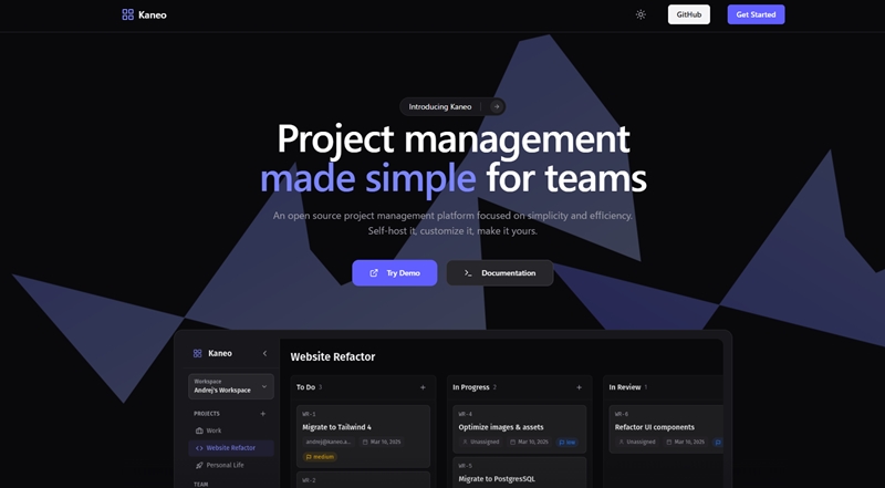シンプルさと効率性にフォーカスしたオープンソースのチーム向けプロジェクト管理プラットフォーム・「Kaneo」