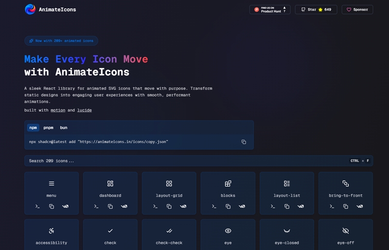 Lucideアイコンをmotionライブラリでアニメーション化したReact向けアイコンセット・「AnimateIcons」