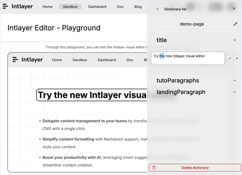 Intlayerに付属しているCMS