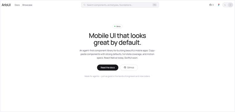 AIエージェントファーストに設計されたオープンソースのモバイル向けUIライブラリ・「Arlo UI」